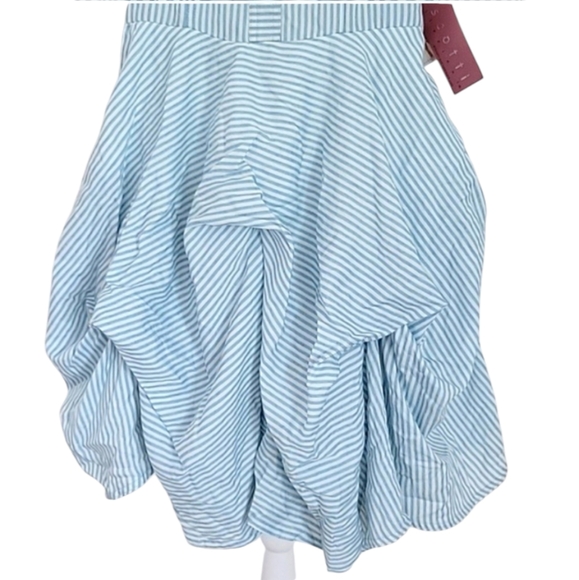 Biscotti & Kate Mack Collezioni  Parachute Drape Skirt Blue Stripes NWT Size 14 - Picture 4 of 12